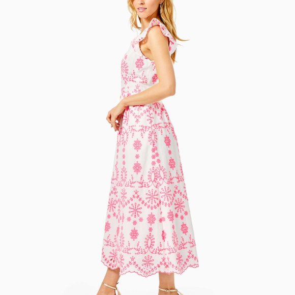 Lilly Pulitzer Lillyanne Eyelet Midi Dress - Picture 8 of 9